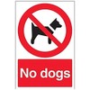V Safety 54009AU-R No Dogs Prohibition Sign (Red) - Portrait