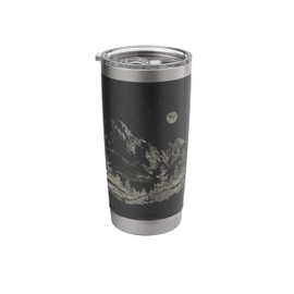 Mountain Scene Black & White Stainless Steel Insulated Tumbler