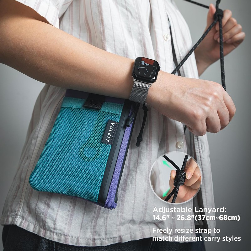 VULKIT Cartera de viaje con bloqueo RFID para hombres y