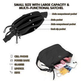 Jiusely Crossbody Bag for Women Black Small Crossbody Bag Handbags for Women Nylon Waterproof and Lightweight Shoulder Bag Adjustable Shoulder Strap Casual Bag for Shopping