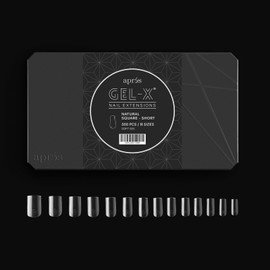 Apres Gel-X® Natural Square Short Tip Box | 500pc Gel-X Tips, 11 Sizes 00-9, Premium Quality