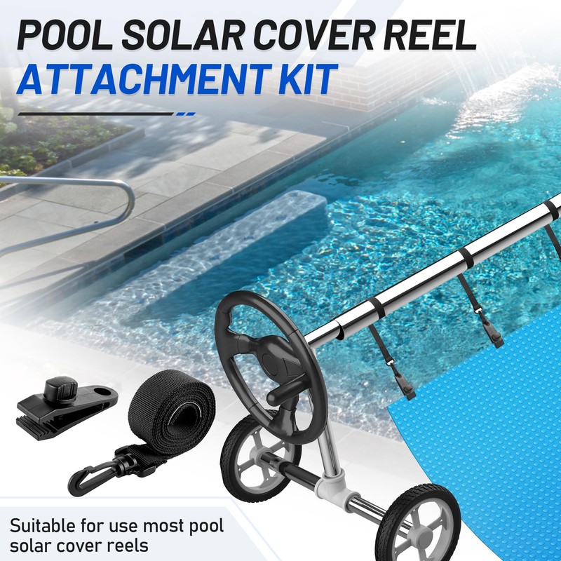24 Pcs Pool Solar Cover Reel Attachment Kit, Inground Swimming