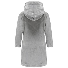 Kids Robe Boys Hooded Fleece Sleep Robe Girls Soft Bathrobe (Grey, 9-10Years)