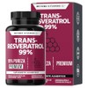 Trans-Resveratrol 99% | Alta Concentración de Resveratrol Blanco | Cápsulas