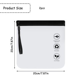 Rumyve 2Pcs Travel Toiletry Bags,Clear Waterproof Airport Liquid Bag with Sling,Leakproof Cosmetic Makeup Bag for Men Women Travel Holiday