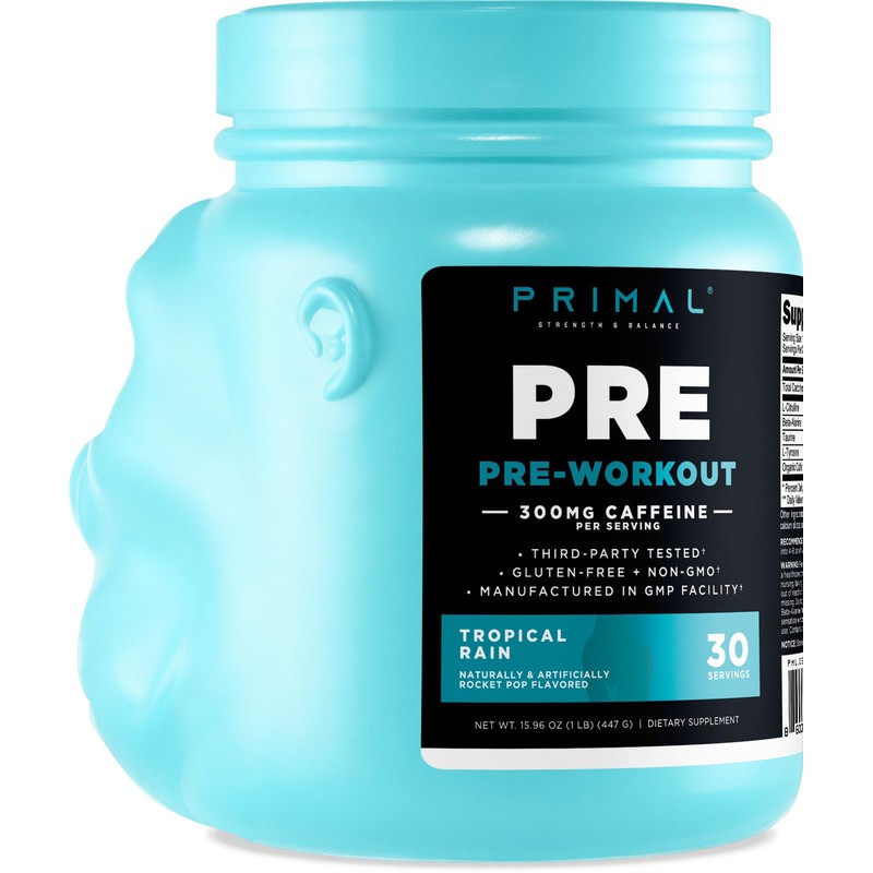 Primal Pre-Workout Tropical Rain Rocket Pop Flavored (30 Servings) -