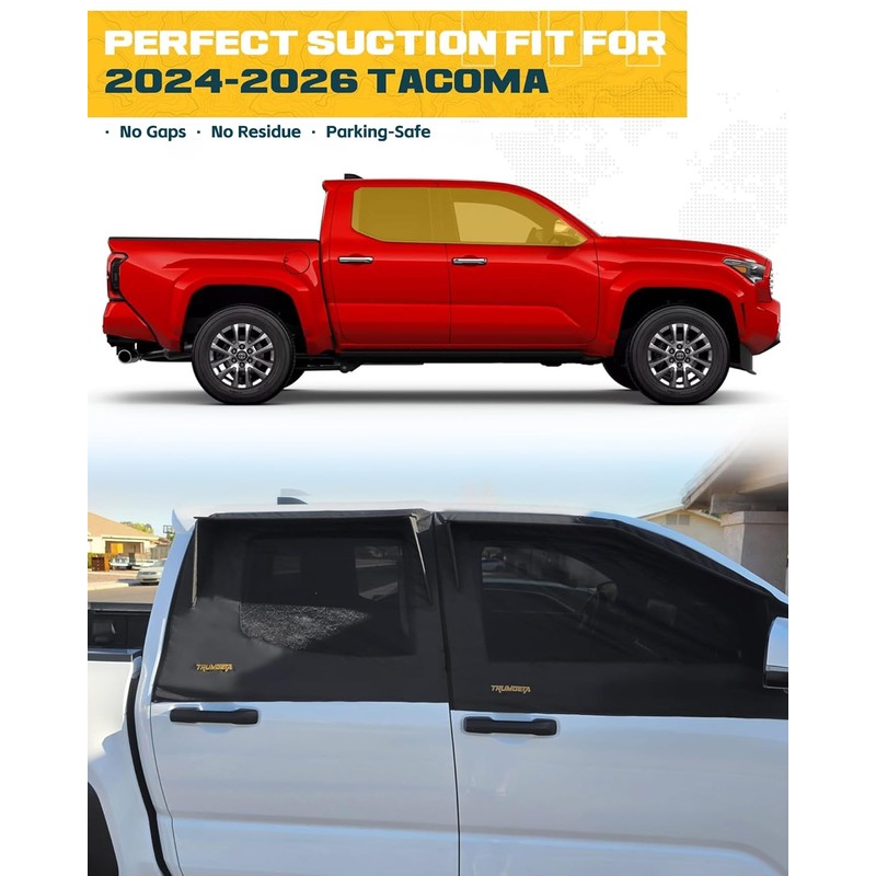 Trumgeta 4-in-1 Front Window Sun Shades Fit for Toyota Tacoma