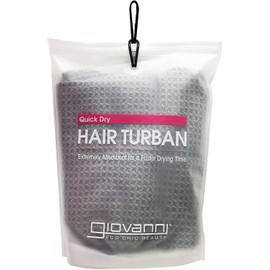 GIOVANNI - Turbante de cabello de secado rápido, accesorio extremadamente absorbente, seca suavemente el cabello después del lavado, ideal para cabello fino o grueso, funciona en tipos de cabello