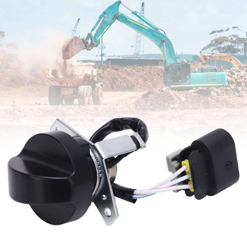 Eujgoov Excavator Throttle Motor Knob Switch, 15 Gear, Black, Manual,