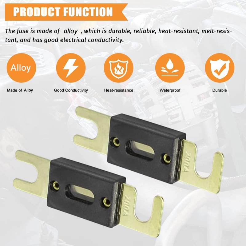Greluma 4 Pcs 200 Amp ANL Fuse Car Audio Video