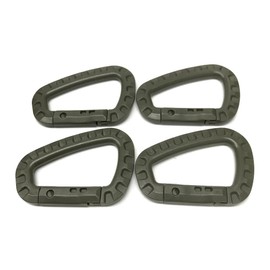 Rebias NS-MILI-CARA4-GR Tactical D-Shaped Accessory Keychain Hook Lock Military Carabiner Set of 4