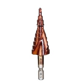 Mengshen Drill Bit 4-22 mm, HSS M35 Cobalt Step Drill Bit Spiral Groove Hex Shank Multifunctional Drill Tool Countersunk Drill Hole Cutter Cutting Enlarge Sheet Metal PVC Sheet Woodworking