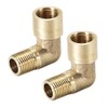 sourcing map Brass Pipe Fitting 90 Degree Elbow 1/8 PT