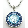 Baja Billy's St. Christopher Surf Medal Necklace Pendant, Protector of