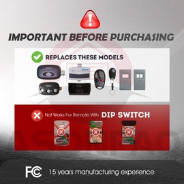 3 for Linear Garage Door Opener Remote ACT-34B ACP00872, 3-Year-Warranty