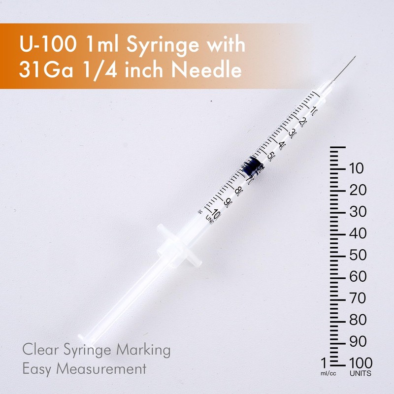 1ml/cc 31G 6mm Syringes, Lab Dispensing Syringe, Individual Wrapped, Box