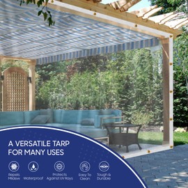 Tarps Now Marine Grade Clear Vinyl Tarp, (6' x 8') with Brass Grommets - Waterproof Heavy Duty Tarp Canopy Sheet Cover Multi Purpose Tarpaulin for Indoor and Outdoor - 18 oz, 20 Mil