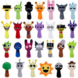 Splanky Plush 25CM Sprunki Plush Doll Horror Game Plush Soft Stuffed Animal Pillow Figure Doll Adult Children Christmas Birthday Gift (Pink)