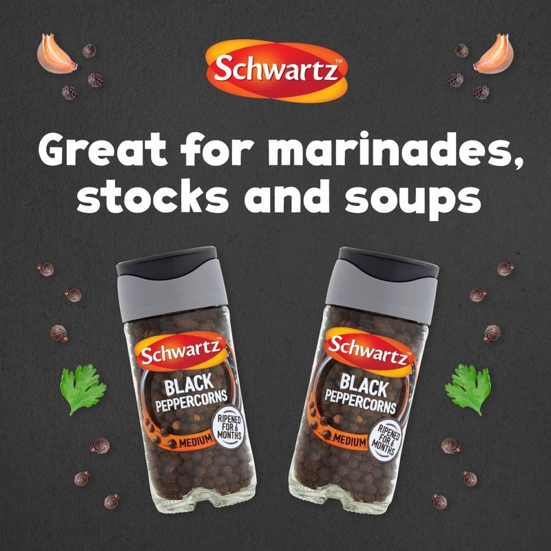 Schwartz Medium Black Peppercorns 35 g, Bulk Pack of 6