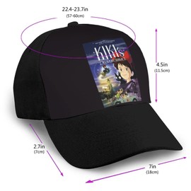 Upacnc Baseball Cap for Kiki cat Delivery Service Hat Man's Hip Hop Cap Polo Style Hat Adjustable Outdoor Unisex Cap Black