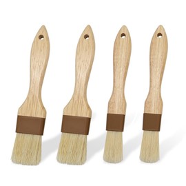 YDHfdc 4 Pieces Pastry Brush, Natural Bristles, Kitchen Brush, Oil Brush, Pastry Brush, Heat Resistant Grill Brush, Cooking Brush for Grill, Meat, Pastry (Small + Medium)