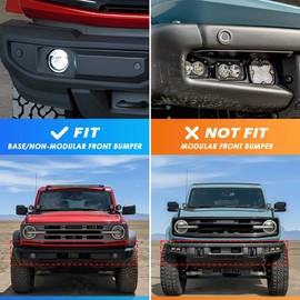 NJSBYL Off-Road LED Fog Light for 2021 2022 2023 2024 2025 F-ord Bronco Standard Bumper Fog Light Kit Front Bumper Driving Fog Lamp Assembly, OEM# JB3Z15201C (Yellow)