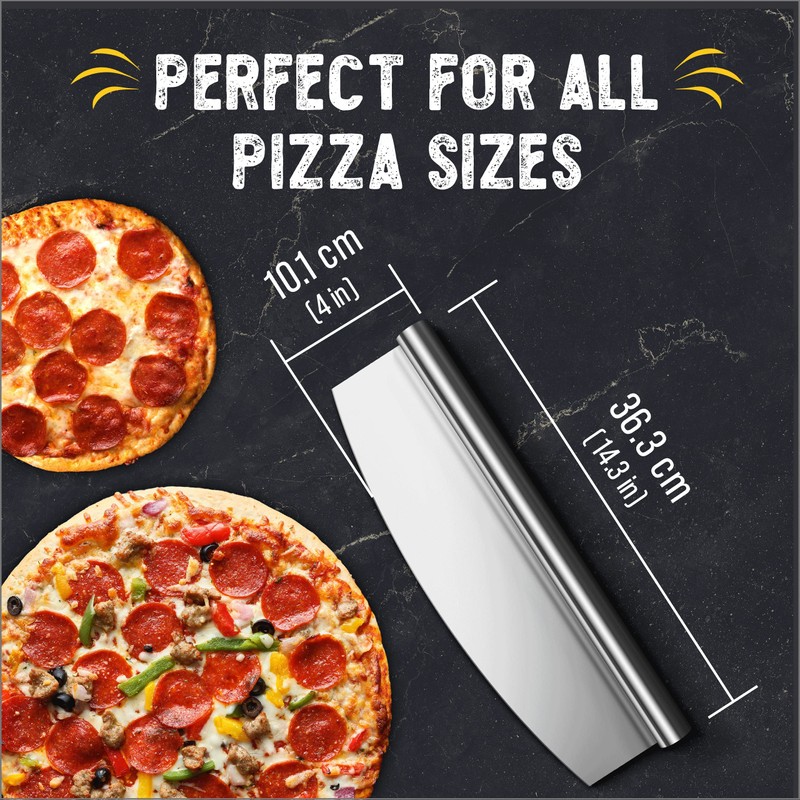 Checkered Chef Pizza Cutter Rocker Blade 14" - Sharp Stainless