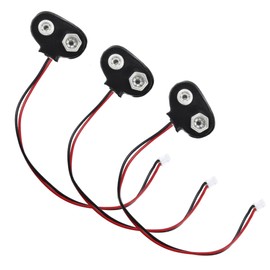 Runseaway 3Pcs 9V Battery Snap to 2-Pin XH2.54 Plug Connector Cable, 15cm T Type Battery Clip Lead Wire for DIY Projects, Student Experiments, Electronic Devices