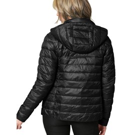 LL WJC2144 Women's Ultra Light Weight Packable Down Jacket with Removable Hoodie XL Black