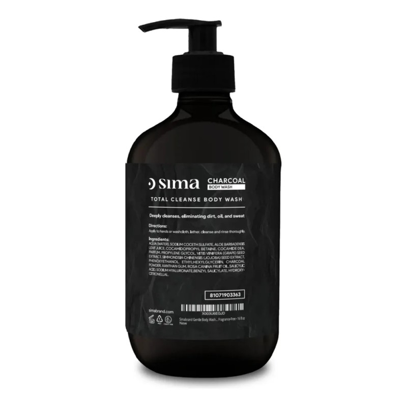 Gel De Baño Sima Charcoal Gentle 500 Ml Con Ácido