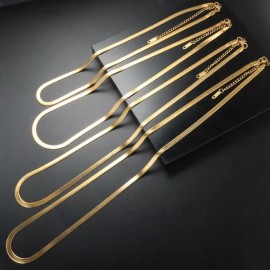 ZARD Snake Chain Herringbone Necklace in 14K Gold Plated 2mm