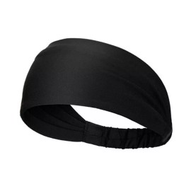 Unbranded Black Sweatband Headband Yoga Gym Running Stretch Sports Head Band For Men Women