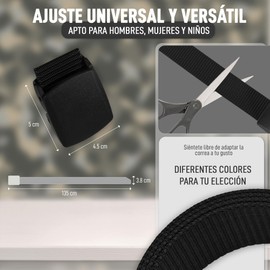 PIQSTORE Tactical Belt for Men Adjustable Nylon Strap Military Belt with Plastic Buckle Breathable Fabric Belt 3.8*135cm Black,135, black