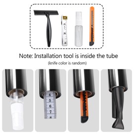 KESPEN One Way Window Privacy Film, Reflective Heat Sun Blocking Window Tint, See Out Not in(Light Outside Strong Than Inside) Window Films for Home Door, 35.4 Inch X 78 Inch, Black-Silver