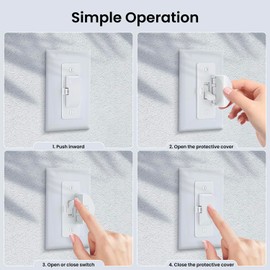 Roxiuc Light Switch Guard - White, 1pc - Child Proof, Dimmer Compatible, Indoor/Outdoor - Decorator Style - Plastic - Painted - Screw-In - Single Pack
