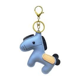 Z'mura Horse Keychain Cute Leather Leather Backpack Bag Decoration Charm Simple Pair Gift Strap Color Horse, blue