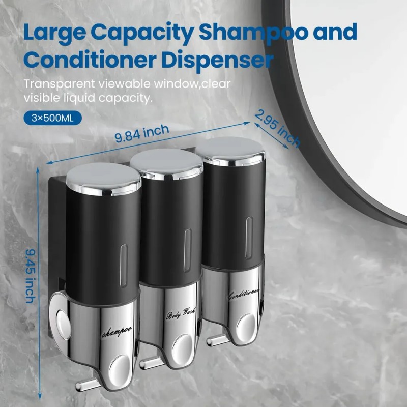 Dispensador De Champú, Acondicionador Y Gel De Baño Exin Dec