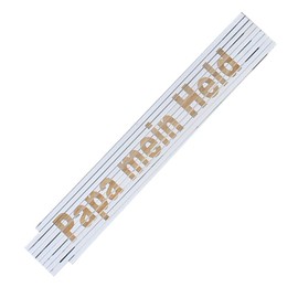 Folding Ruler Metre Stick - Laser Engraved with Saying- Father's Day Grandpa Birthday - Text is Selectable - Papa mein Held - Dad My Hero