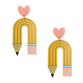 Acrylic Pencil Dangle Earrings for Teachers - Back to School