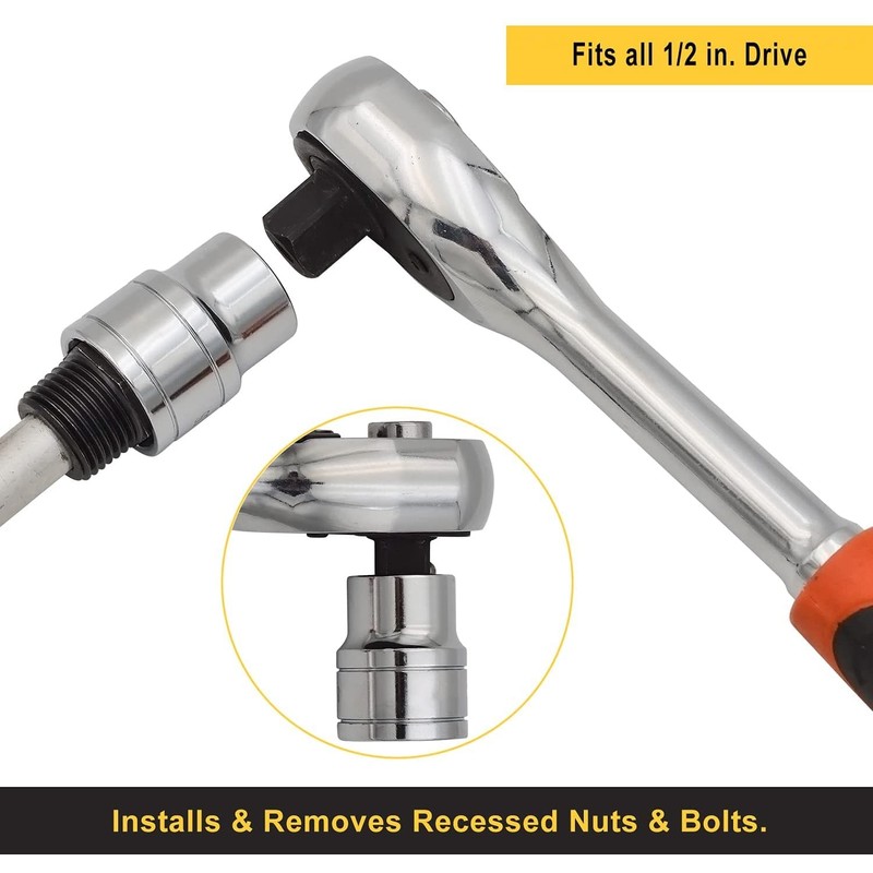 Utoolmart 1/2-Inch Drive 19mm 6-Point Shallow Socket, Metric, Cr-V Chrome-vanadium