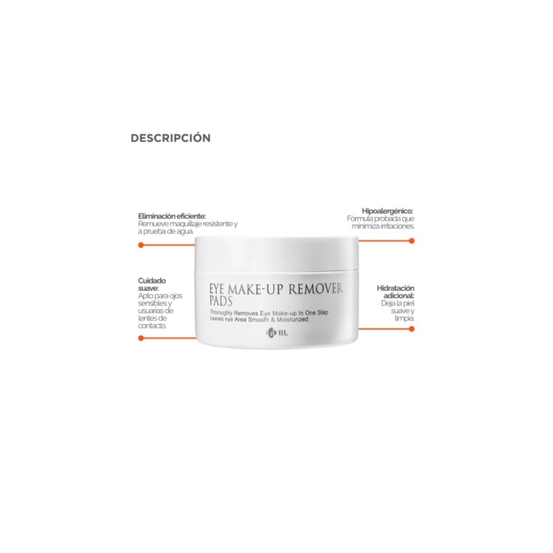 Desmaquillante en toallas Blink, libres de aceite. Eye Makeup Remover