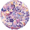Purple Magic Stickers, 50PCS Cute Cartoon Witch Stickers for Diary
