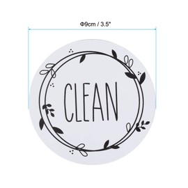 PATIKIL Dirty Clean Dishwasher Magnet, Round Dish Washer Refrigerator Kitchen Organization Clean Dirty Sign Magnet, Black, White