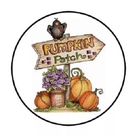 Homemade 48 Pumpkin Patch !!  ENVELOPE SEALS LABELS STICKERS 1.2" ROUND