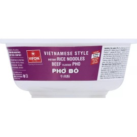 Vifon Pho Rice Noodle Soup Bowl Beef Flavor (Pack of 12)