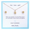 Golf Goddess Golf Ball Charm Necklace and Earrings Gift Set
