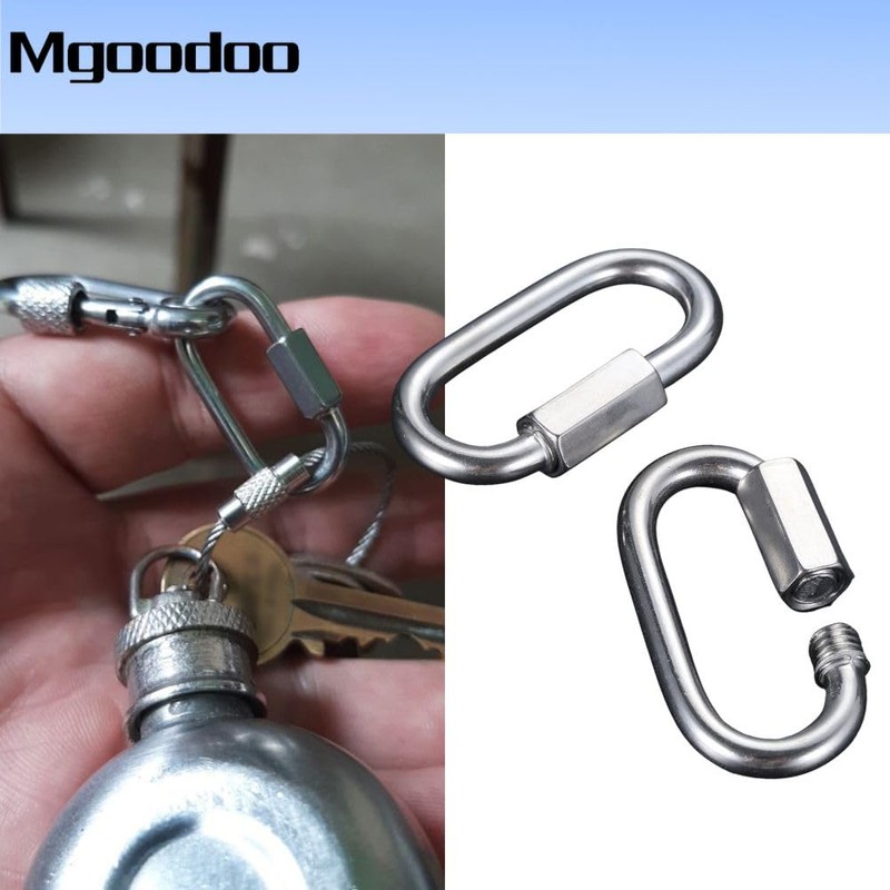 Mgoodoo 316 Stainless Steel Ring Catch, Quick Link, O-Shaped Carabiner,