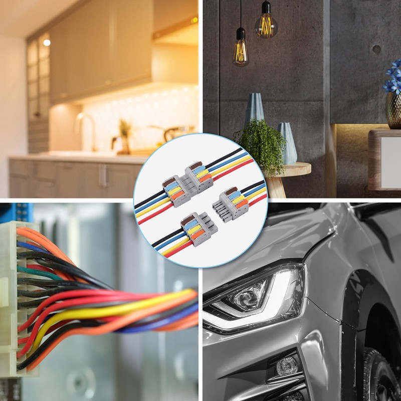 16 Pcs Pluggable Wire Connectors for AWG 24-12, Hand Protecting