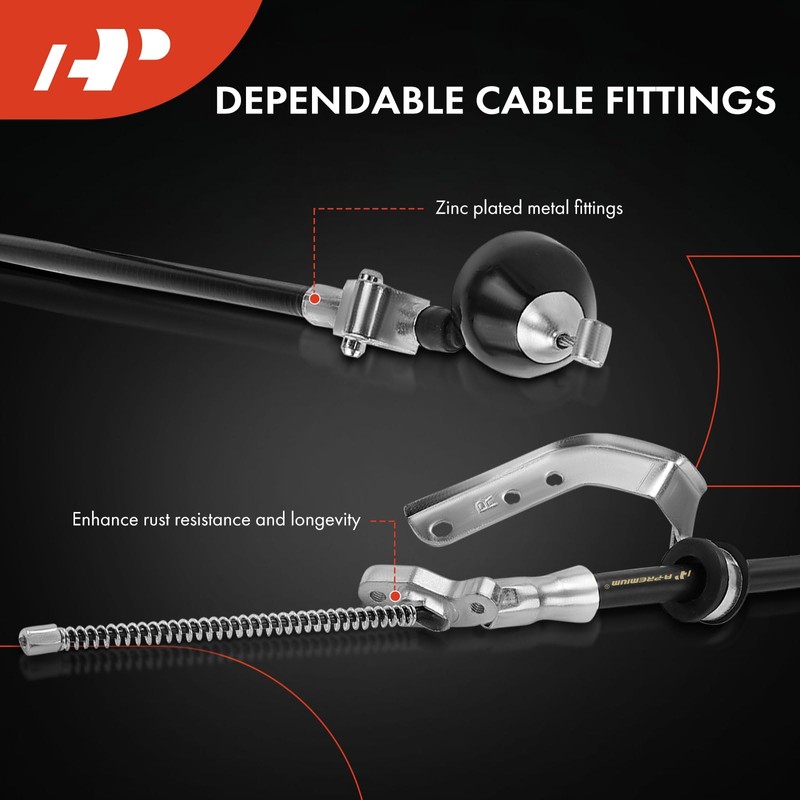 A-Premium Rear Passenger Side Parking Brake Cable Assembly Compatible with