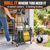 16-Slot Rolling Garden Tool Organizer Rack with 3 Shelves and